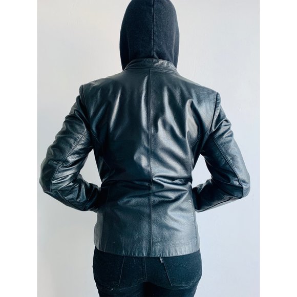 Danier Black Leather Jacket- Bomber - Picture 7 of 10